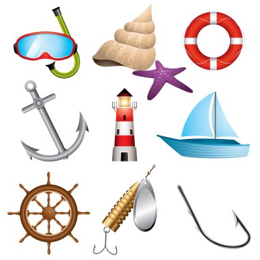 Sea icons clipart