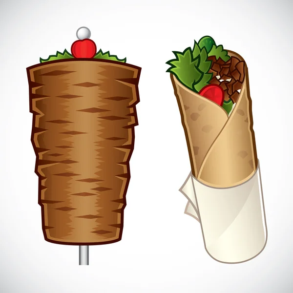 Kebab illustratie — Stockvector