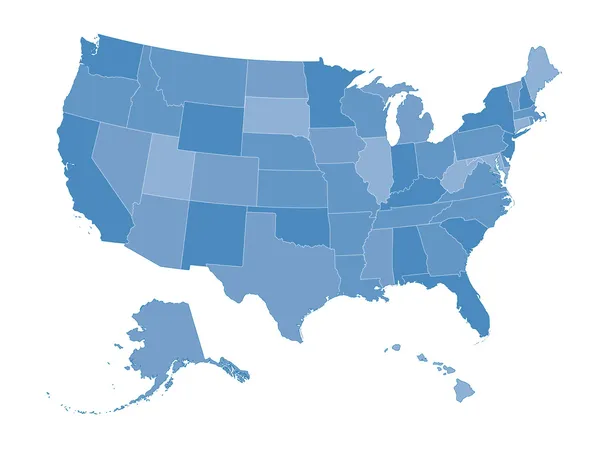 Mappa degli Stati Uniti Illustrazione Stock