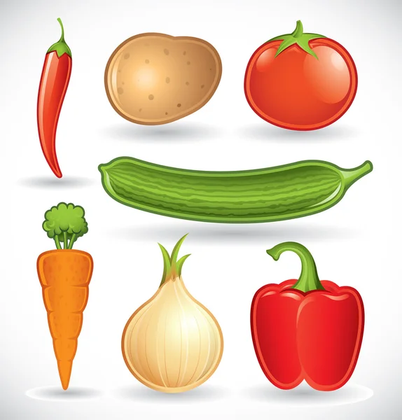 Légumes mélangés - ensemble 1 Graphismes Vectoriels