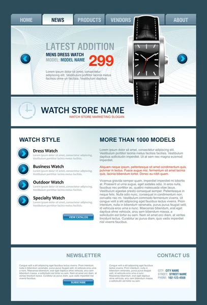 手表商店网页模板 — 图库矢量图片