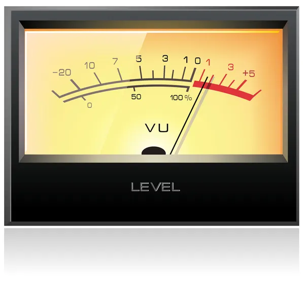 Medidor electrónico analógico VU — Vector de stock