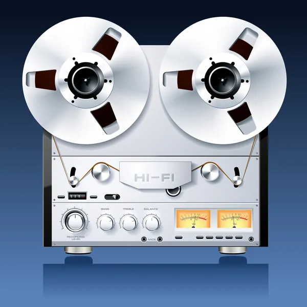 Bobina stereo analogica Hi-Fi vintage per bobina lettore / reco — Vettoriale Stock
