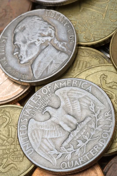 Oude Amerikaanse munten Rechtenvrije Stockafbeeldingen