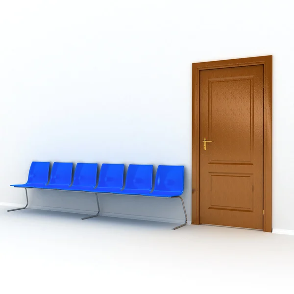 Wooden door over white background — Stock Photo, Image