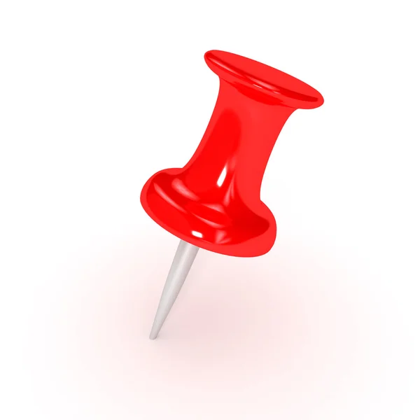 Thumbtack vermelho sobre fundo branco — Fotografia de Stock