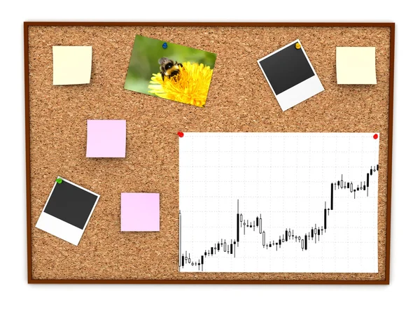 Corkboard with paper sticker — Stock Photo, Image