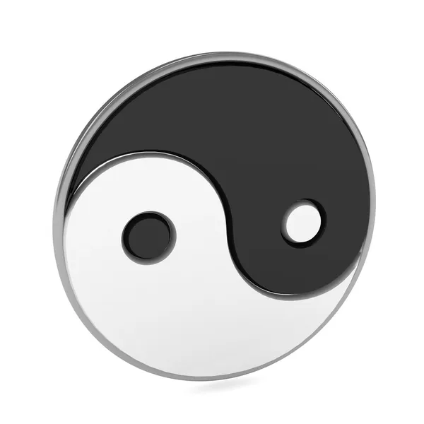 Yin Yang symbole sur fond blanc — Photo