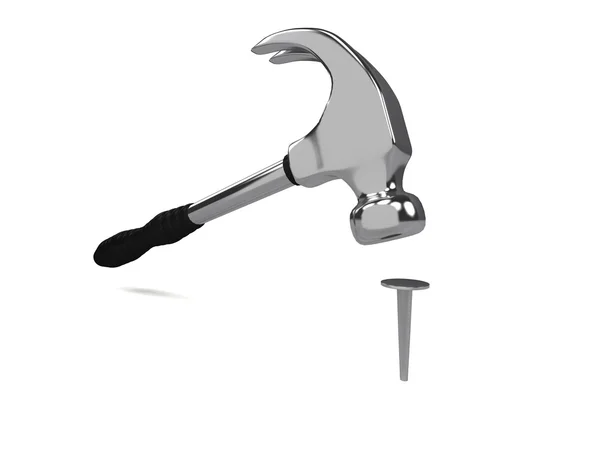 Iron hammer over white background — Stock Photo, Image