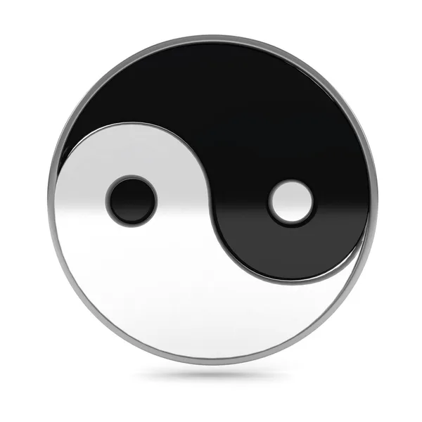 白い背景の上 yin ヤン記号 — ストック写真