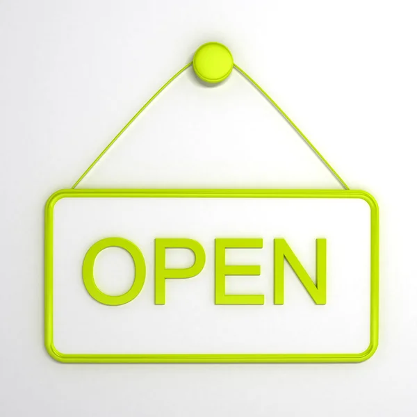 Open sign over white background — Stock Photo, Image