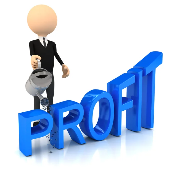 3d person raise profit — Stock Photo, Image
