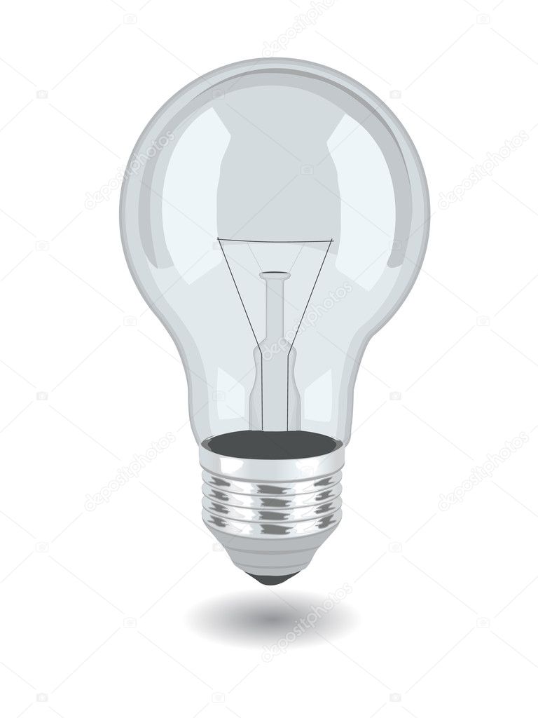 Vector bulb over white background