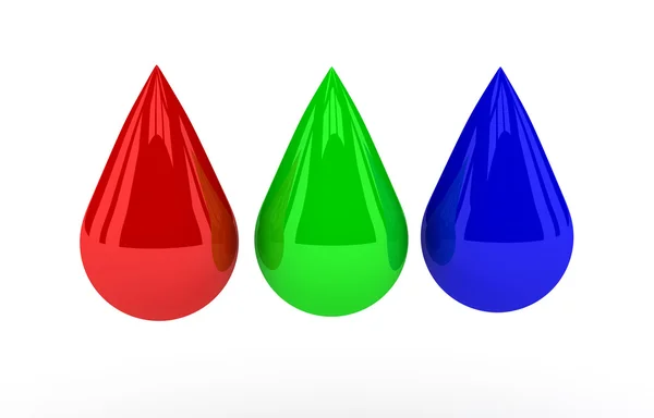 stock image RGB colors drops over white