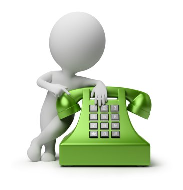 3d small - call by telephone clipart