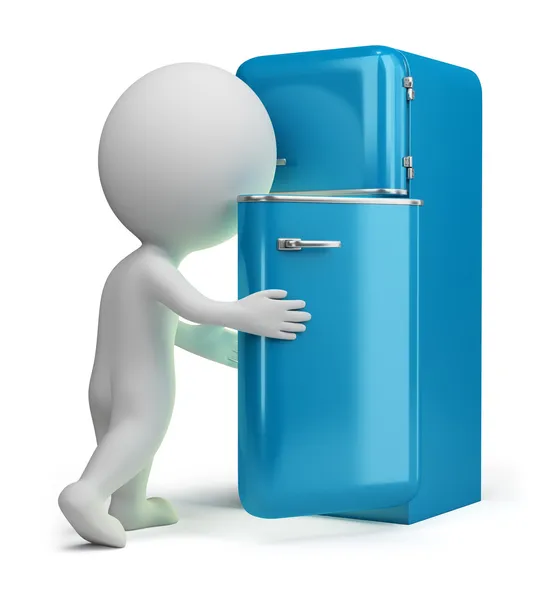 3d невеликий ретро холодильник — стокове фото