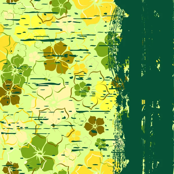 Grunge ένα πανό με ένα λουλούδι μοτίβο — Διανυσματικό Αρχείο