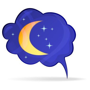 Bubble with the moon and stars - an icon. eps10 clipart