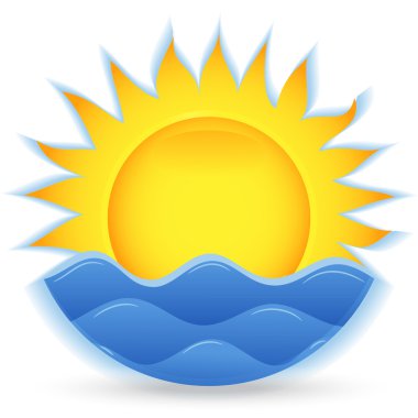 The sun and the sea. An icon for the project. eps10 clipart