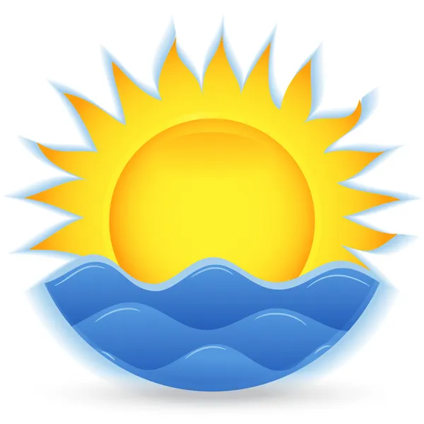 Солнце и море. Иконка проекта. eps10 — стоковый вектор