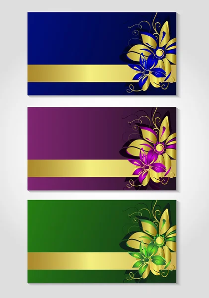Κάρτες με λουλούδι σχεδίασης. eps10 — Διανυσματικό Αρχείο