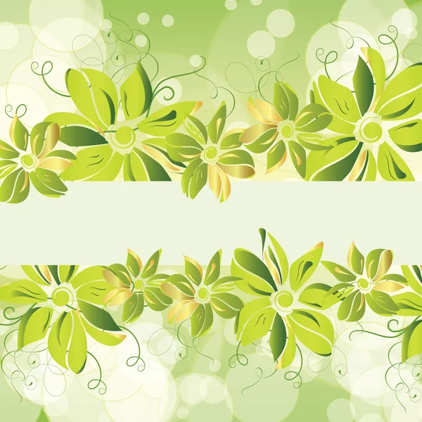 Zöld virágos banner. eps10 — Stock Vector