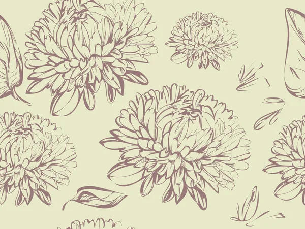Chrysanthemen nahtloser Hintergrund — Stockvektor