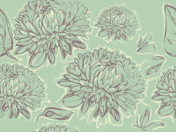 Chrysanthemum seamless background — Stock Vector
