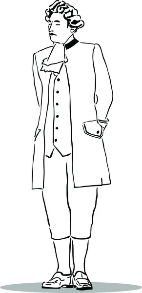 A man in an old suit — Stock Vector