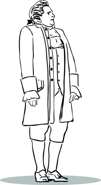 Eski bir takım elbiseli bir adam — Stok Vektör