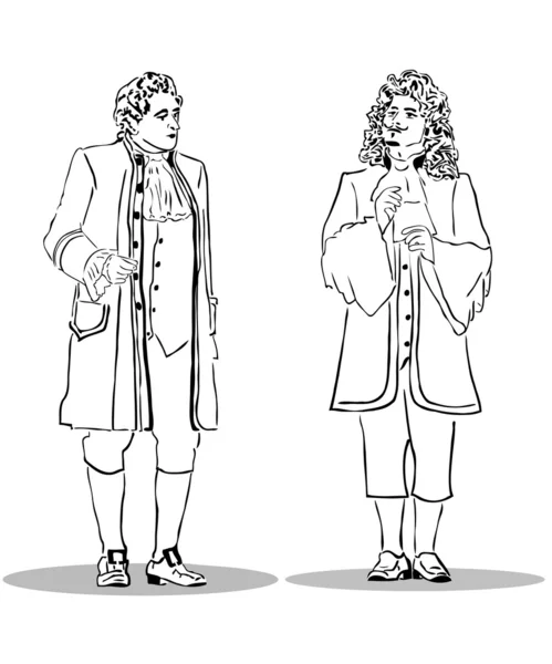黒と白のイメージと古いスーツの男 — ストックベクタ