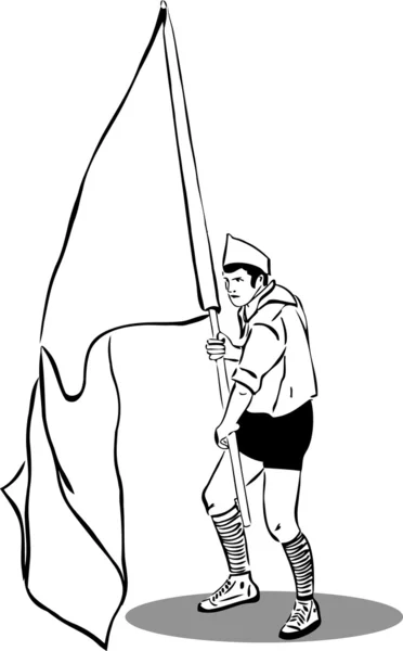 Kravat ve çizgili tozluk ile scout — Stok Vektör