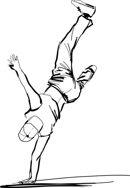 Erkek kot pantolon ve t-shirt Siyah ve beyaz resim — Stok Vektör
