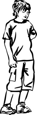 Guy in shorts and a T-shirt clipart