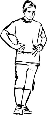 Guy in shorts and a T-shirt clipart