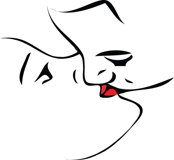 Les hommes et les femmes parient que baiser — Image vectorielle