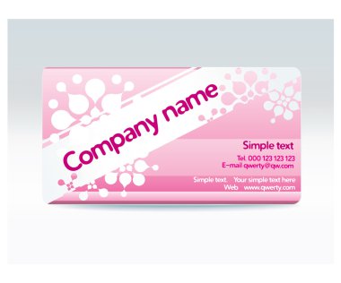 Ladies pink visit card clipart