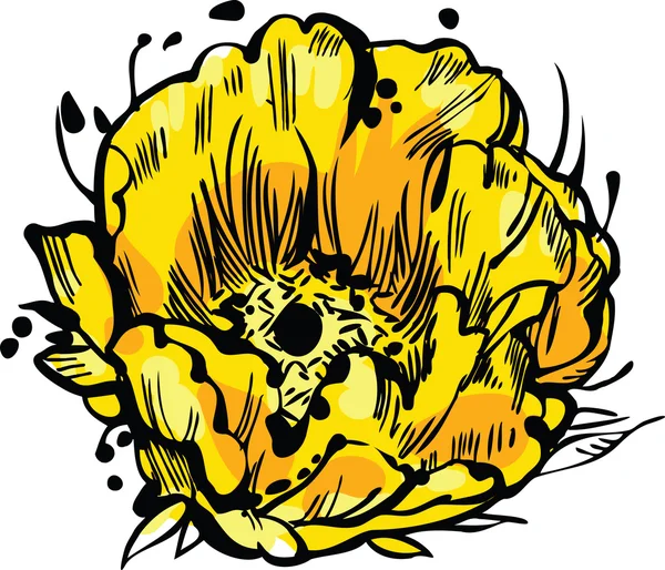 Gelbe Blütenknospe — Stockvektor