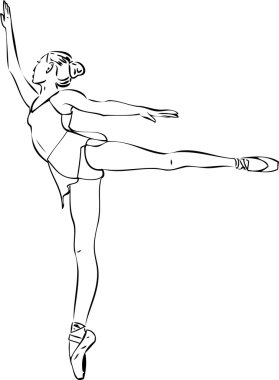 Ballerina in arabesque position in the clipart