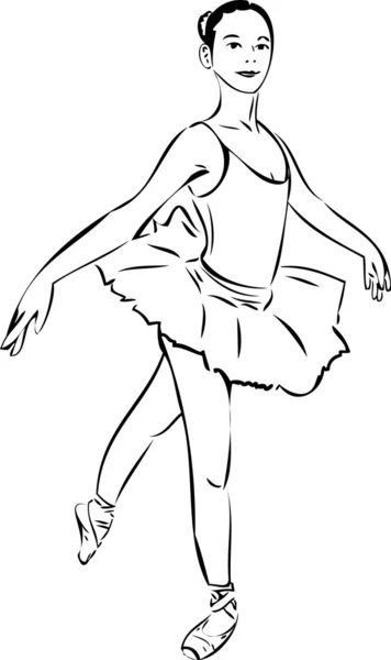 Skizze der Schauspielerin im Ballerina-Tutu — Stockvektor