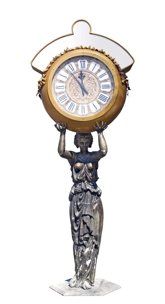 stock image Park vintage clock with sculpture