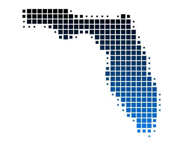 Illustrazione dettagliata e accurata della mappa di Florida — Foto Stock
