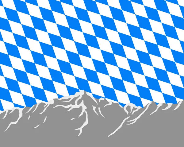 Montagnes avec drapeau de Bavière — Photo