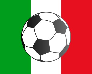 İtalya ve futbol topu bayrağı