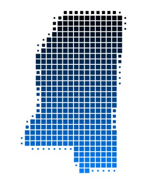 mississippi Haritası ayrıntılı ve doğru çizimi