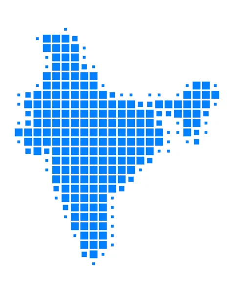 Detaillierte und präzise Abbildung der Landkarte Indiens — Stockfoto