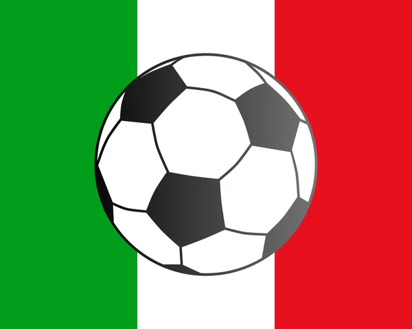 Флаг Италии и футбольный мяч — стоковое фото