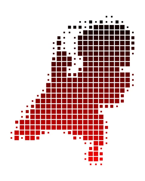 Detaillierte und präzise Abbildung der Karte der Niederlande — Stockfoto