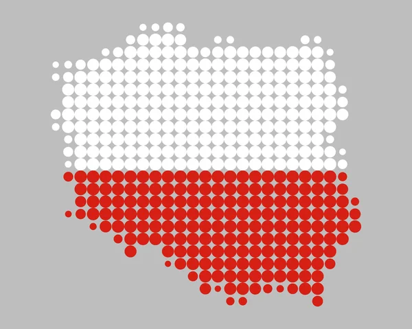 Mapa a vlajka Polska — Stock fotografie