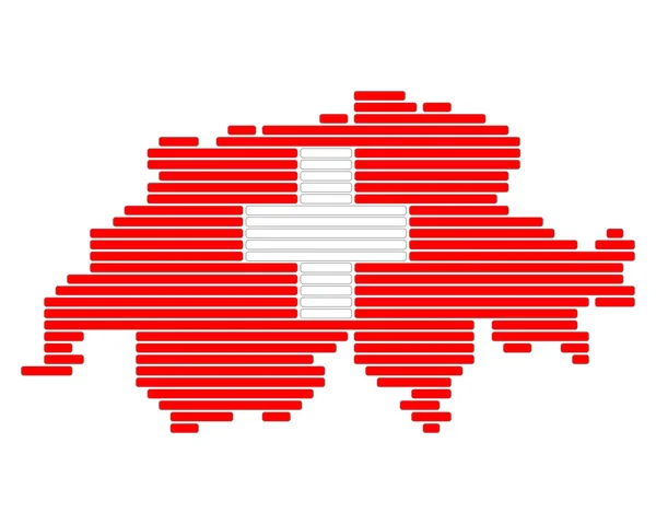 Mapa a vlajka Švýcarska — Stock fotografie